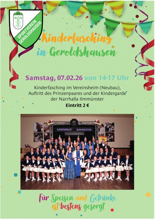 Grossansicht in neuem Fenster: Kinderfasching SV Geroldshausen Grossansicht in neuem Fenster: Kinderfasching SV Geroldshausen